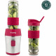 Mini blender - H.Koenig - SMOO10 - 300 W - 570 mL - Framboise - 2 gourdes incluses