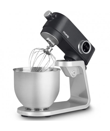 Robot pâtissier - H.Koenig - KM120 - 800 W - Bol inox 5 L - 8 vitesses - Gris mat et argent