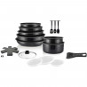 Batterie de cuisine - Tous feux dont induction - ART & CUISINE - AC1824 - Aluminium - 18 pieces - Anti-adhérent - Poignée amo…