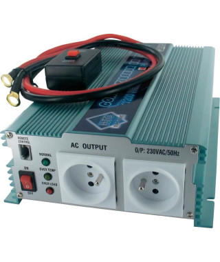 Convertisseur Transformateur de Tension 12/220V 1200W avec Télécommande