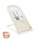 BÉABA, Transat  Pliable, 3 inclinaisons en 1 Bouton, Ultra Compact et Fin, Eazy Relax - Greige