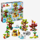 LEGO 10975 DUPLO Animaux Sauvages du Monde, Jouet Éducatif des 2 Ans, 22 Figurines de Lions, Daims, Alpaga, avec Tapis de Jeu