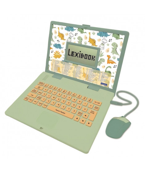Lexibook - Ordinateur éducatif bilingue Dinosaure - 124 activités (EN/FR)
