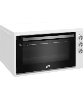 Mini-four - BEKO - BC50W - 50 L - Convection naturelle - 4 fonctions - 2 vitres - Contre-porte plein verre amovible - Blanc