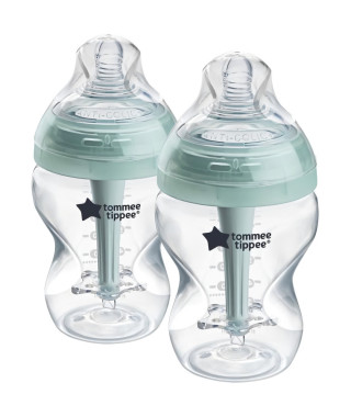 Lot de 2 biberons - TOMMEE TIPPEE - AAC - Anti colique - 260 ml - Transparent