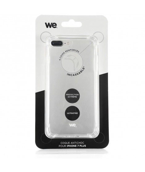 WE Coque pour iPhone 7 Plus Anti-choc Transparente