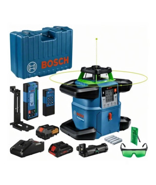 Laser rotatif Bosch Professional GRL 650 CHVG avec batterie, piles, cellule, lunettes, supports, platine, en coffret - 060106…