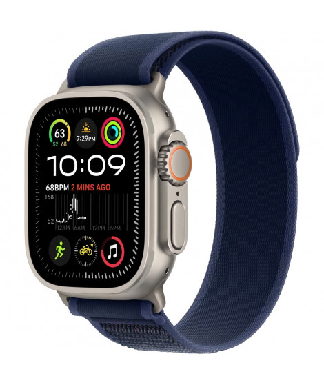 Apple Watch Ultra 2 GPS + Cellular - 49mm - Boîtier Natural Titanium - Bracelet Blue Trail Loop - S/M