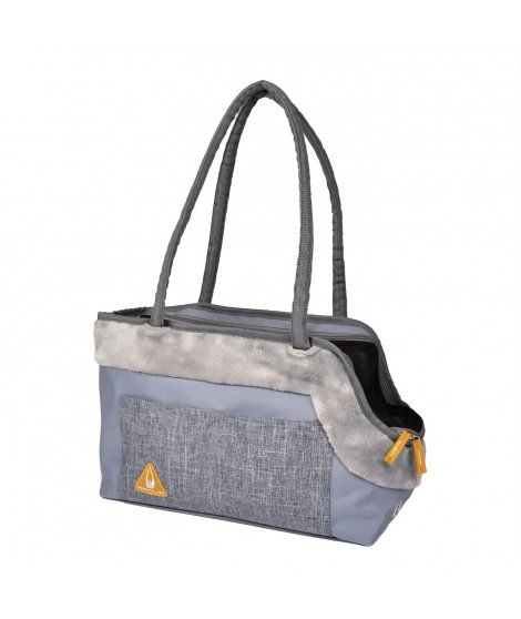 DUVO Sac a main Promenade Paris Pet Bag Casual Chic - 40x19x26 cm - Gris - Pour chat et chien de petite taille