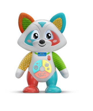 Baby Clementoni - Oliver, le raton-laveur joueur - Jeu intéractif - 4 modes de jeux : Émotions, Repas, Histoire et Exploration.