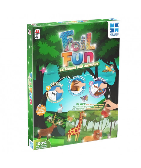 Activité créative - MEGABLEU - Foil Fun - Royaume des Animaux - oeuvres magiques faciles a créer