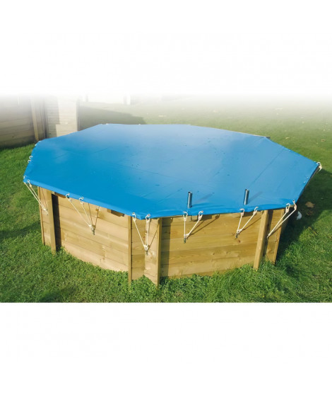 Bâche d'hiver et de sécurité pour piscine bois - UBBINK - Rectangulaire 200x350 - Epaisseur 550gr - Conforme NF P 90-308
