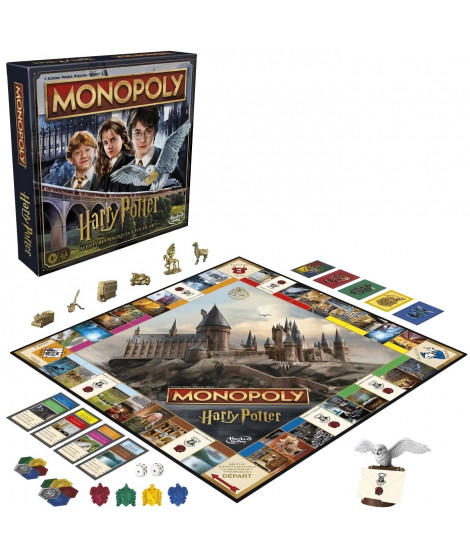 Monopoly édition Harry Potter, Jeu de société de plateau, Aventures magiques a Poudlard, des 8 ans, 2 a 6 joueurs