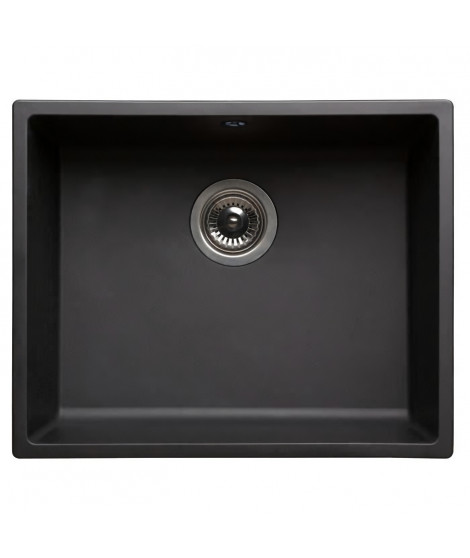 NORD INOX Evier cuisine a encastrer 1 cuve + 1 bonde a panier sans égouttoir - Résine - 50 x 40 x 20 cm - Noir