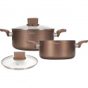 Set de marmites - ARTHUR MARTIN - AM9820 - 20-24 cm avec couvercle en verre - Aluminium - Tous feux dont induction