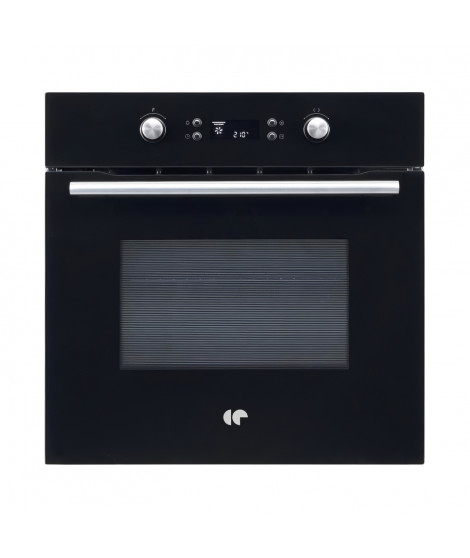 Four encastrable pyrolyse - Chaleur tournante - CONTINENTAL EDISON - CEF65PB - Noir et inox - L59,5 x H59,6 x P 54,68 cm