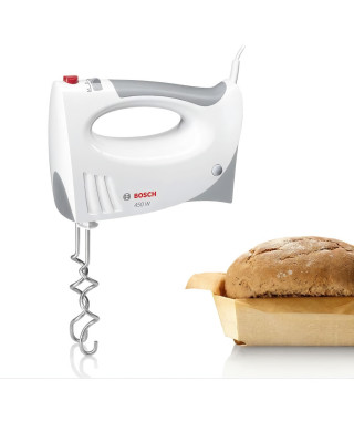 Batteur - BOSCH - MFQ3530 - 450 W - 5 vitesses - 2 fouets / 2 crochets pétrisseurs inox - Blanc / Gris