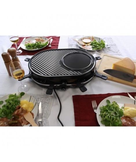 Appareil a raclette - LITTLE BALANCE - Multi cheese - 1200 W - 8 personnes - Grill / crepe amovible - Bleu nuit