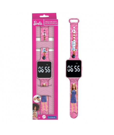 Lexibook - Barbie - Montre LED connectée - Bracelet ajustable