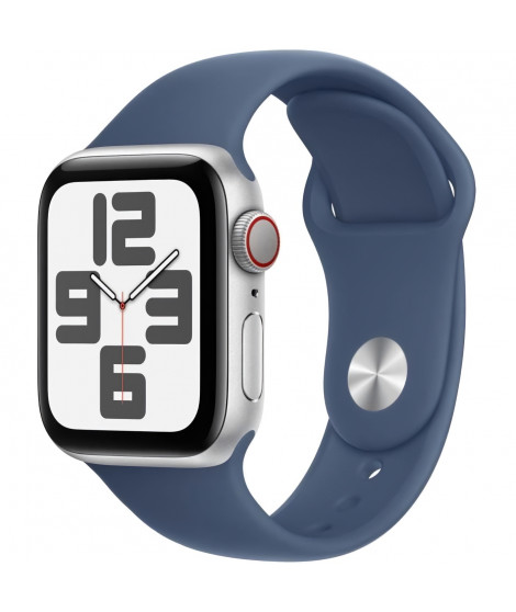 Apple Watch SE GPS + Cellular - 40mm - Boîtier Silver Aluminium - Bracelet Denim Sport Band - S/M