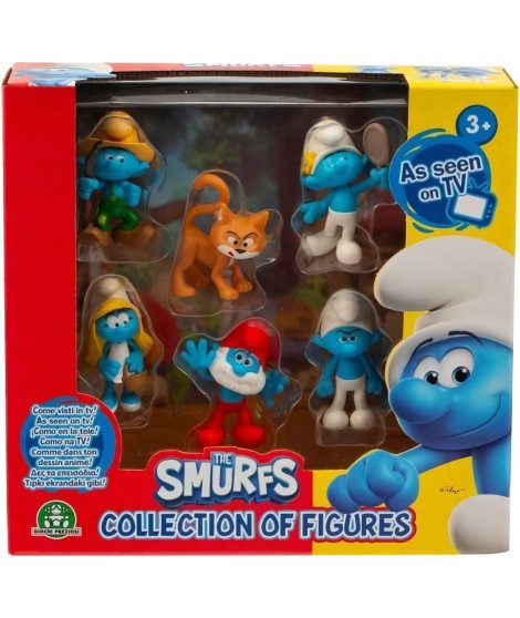 Figurines - GIOCHI PREZIOSI - Les Schtroumpfs - Coffret 6 figurines 5 cm dont 1 exclusive Gargamel - a partir de 3 ans - PUF14
