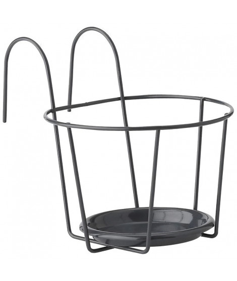 Porte Pot Balcon - GARDEN ID - 21 cm Anthracite - Taille Optimale - Design Élégant - Support Sûr