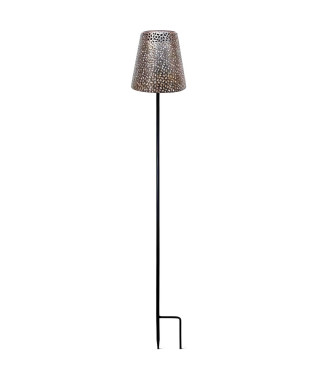 Lampe solaire - GARDEN ID Or - Ø12 h70 cm - Autonomie 6-8h - Pied stabilisateur - Bouton on/off - Sans câblage - Pile AAA.