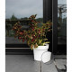 Pot a réserve d'eau - GARDEN ID Glamour - Blanc 40 cm - Surface granuleuse - Intérieur/extérieur - Design épuré.