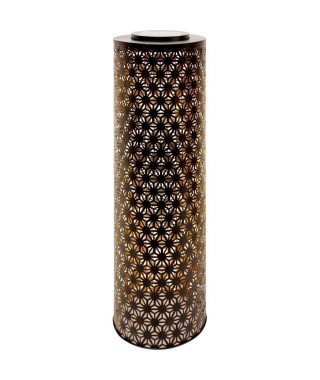 Lampe solaire - GARDEN ID Colonne - Or-Noir Ø20 H60 cm - 6 a 8h lumiere - Bouton marche/arret - Batterie LI-ION durable.