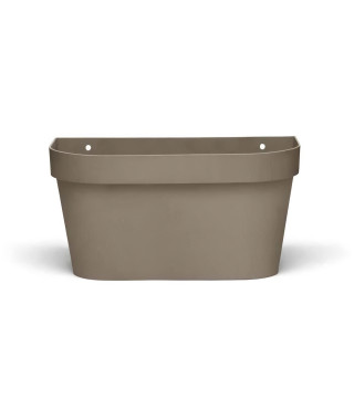 Pot mural - GARDEN ID Star - Taupe 36 x 16 cm - Réserve d'eau avec systeme de trop-plein - Recyclé et 100% recyclable