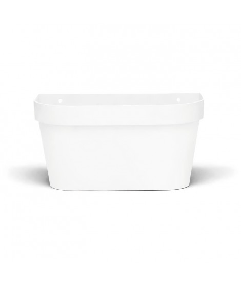 Pot mural - GARDEN ID Star - Blanc 36 x 16 cm - Réserve d'eau avec systeme de trop-plein - Recyclé et 100% recyclable