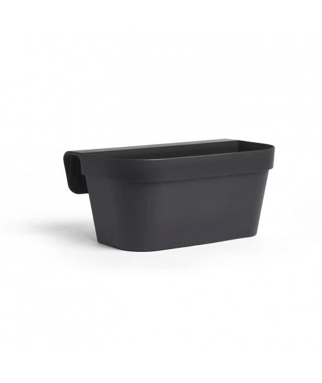 Jardiniere+crochet - GARDEN ID Star - Noir-Anth 50 x 21 cm - Fixation facile - Réserve d'eau - recyclé et 100% recyclable