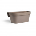 Jardiniere+crochet - GARDEN ID Star - Taupe 50 x 21 cm - Fixation facile - Réserve d'eau - recyclé et 100% recyclable