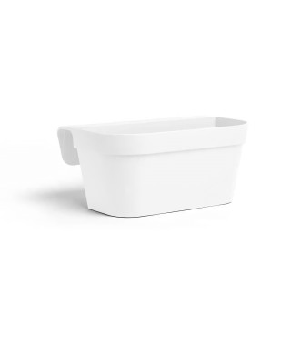Jardiniere+crochet - GARDEN ID Star - Blanc 50 x 21 cm - Fixation facile - Réserve d'eau - recyclé et 100% recyclable