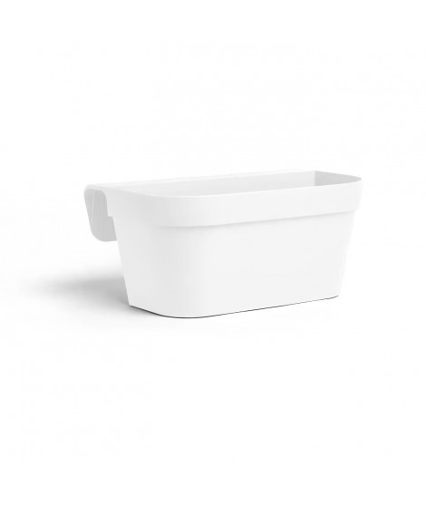 Jardiniere+crochet - GARDEN ID Star - Blanc 50 x 21 cm - Fixation facile - Réserve d'eau - recyclé et 100% recyclable