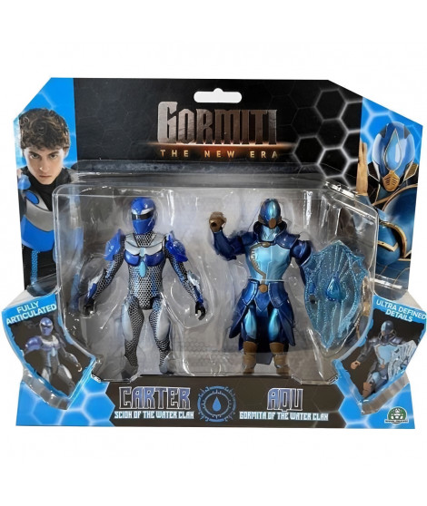 Coffret figurines - GORMITI - Scion et Gormiti associé Eau - Carter et Aqu - 15 cm - a partir de 4 ans - GRV194