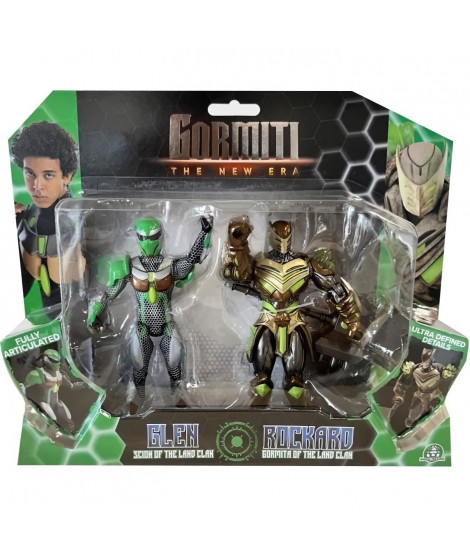 Coffret figurines - GORMITI - Scion et Gormiti associé Terre - Glen et Rockard - 15 cm - a partir de 4 ans - GRV193