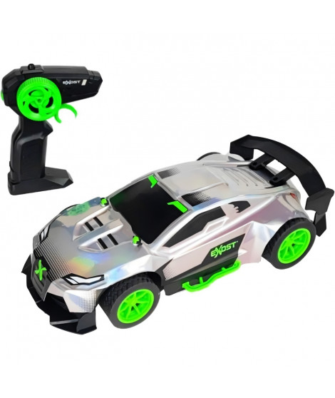 Voiture Télécommandée - EXOST - Metal Chrome 1:14 - 15 km/h - 31 -5 cm - argent et vert - des 5 ans