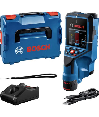 Détecteur mural Bosch Professional D-Tect 200 C avec 1 batterie 12V 2,0Ah, chargeur, câble USB-C, dragonne, en L-Boxx - 06010…