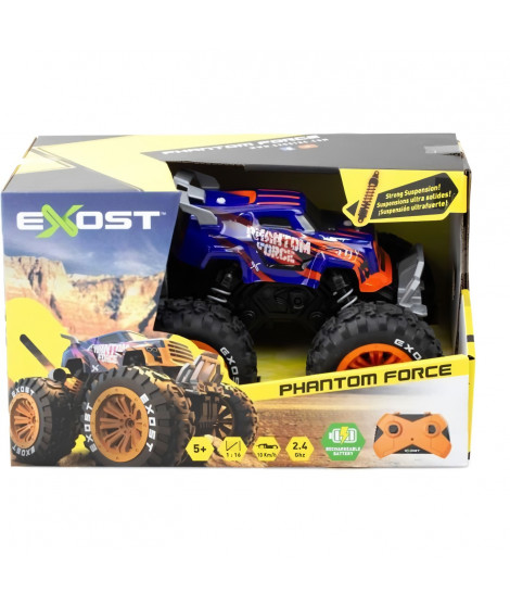 Voiture Télécommandée - EXOST - Phantom Force 1:16 - 10 km/h - 28 -5 cm - violet et orange - des 5 ans
