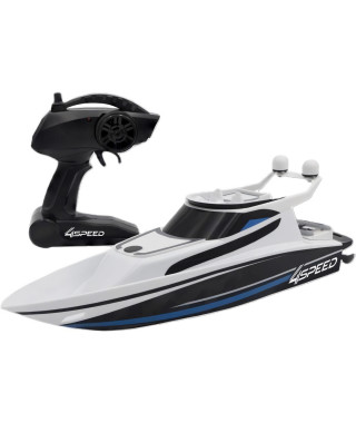 Bateau Télécommandé - SILVERLIT - 4SPEED - Speed Boat - 8 km/h - 34 cm - blanc et noir - des 8 ans
