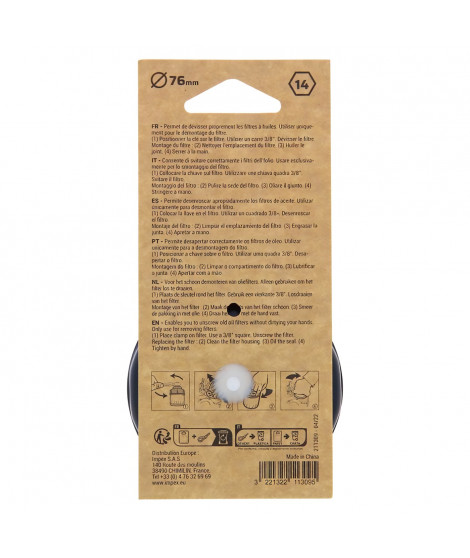 PRECISION-STEEL clé cloche filtre a huile D76 - cle a filtre