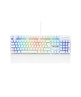 Clavier Gamer - The G-Lab - KEYZ RUBIDIUM - Mécanique (Switch Rouge) - Repose Poignet - RGB - Filaire - Azerty - Blanc