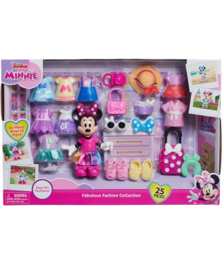 Coffret poupée - DISNEY MINNIE MOUSE - Coffret Fashion - Poupée Minnie 15 cm, 25 pieces de mode et accessoires