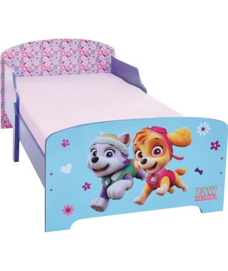 PAT PATROUILLE fille lit 140x70 cm avec lattes pour enfant
