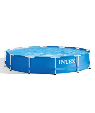 Kit Piscine hors sol tubulaire INTEX - Metal Frame - 366 x 76 cm - Ronde (Livrée avec pompe et cartouche) - 28212NP