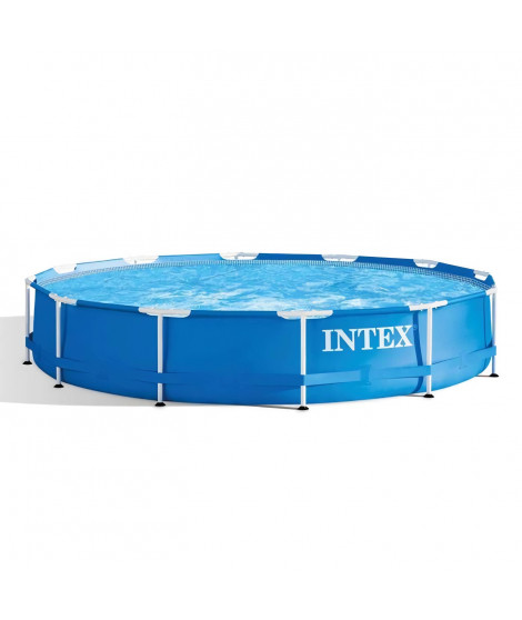 Kit Piscine hors sol tubulaire INTEX - Metal Frame - 366 x 76 cm - Ronde (Livrée avec pompe et cartouche) - 28212NP