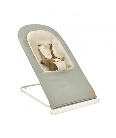 BÉABA, Transat  Pliable, 3 inclinaisons en 1 Bouton, Ultra Compact et Fin, Eazy Relax - Lichen