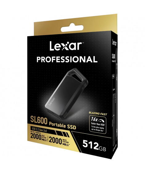 SSD externe - LEXAR - SL600 - 512 Go, USB 3.2, rapide et robuste