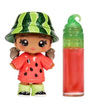 Yummiland - 1 poupée 10 cm et un gloss pailleté a créer - Maya - Goût Pasteque - Des 4ans